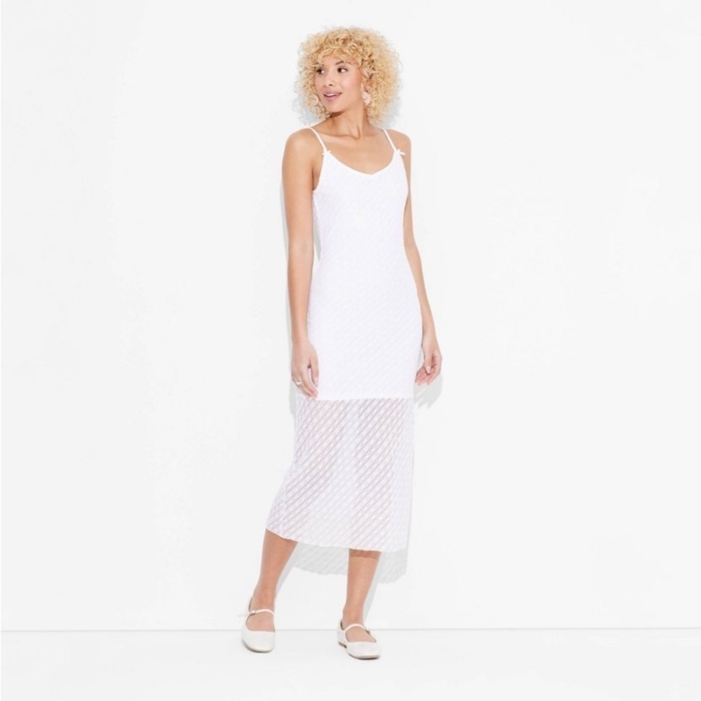 Women's Bow Lace Midi Dress - Wild Fable™
White new
